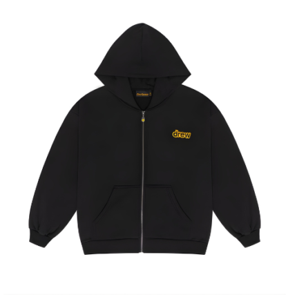 Drew House Zip Up Hoodie Black