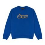 secret embroidered crewneck royal blue