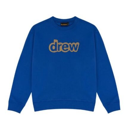 secret embroidered crewneck royal blue