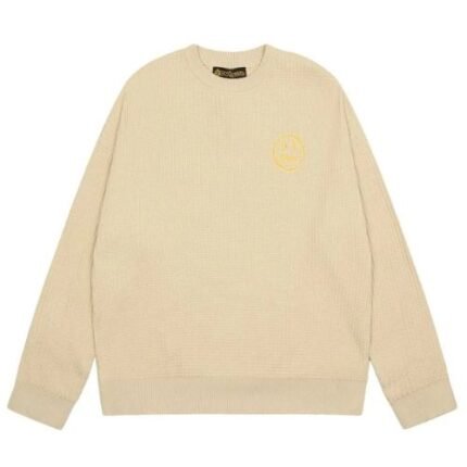 Drew Wavy Striped Knit Sweater Apricot Dr37